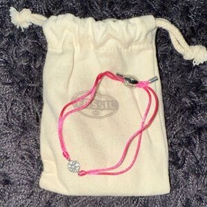 Fossil Kids Pink Cord Bracelet